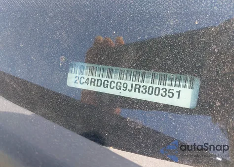 2018 Dodge Grand Caravan Sxt из США, поврежденный, VIN 2C4RDGCG9JR300351